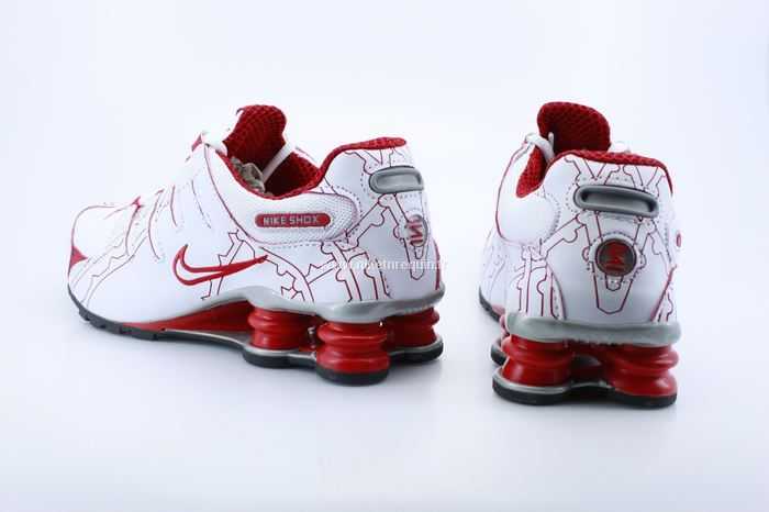 Blanc Et Rouge Nike Shox Nz Chaussures